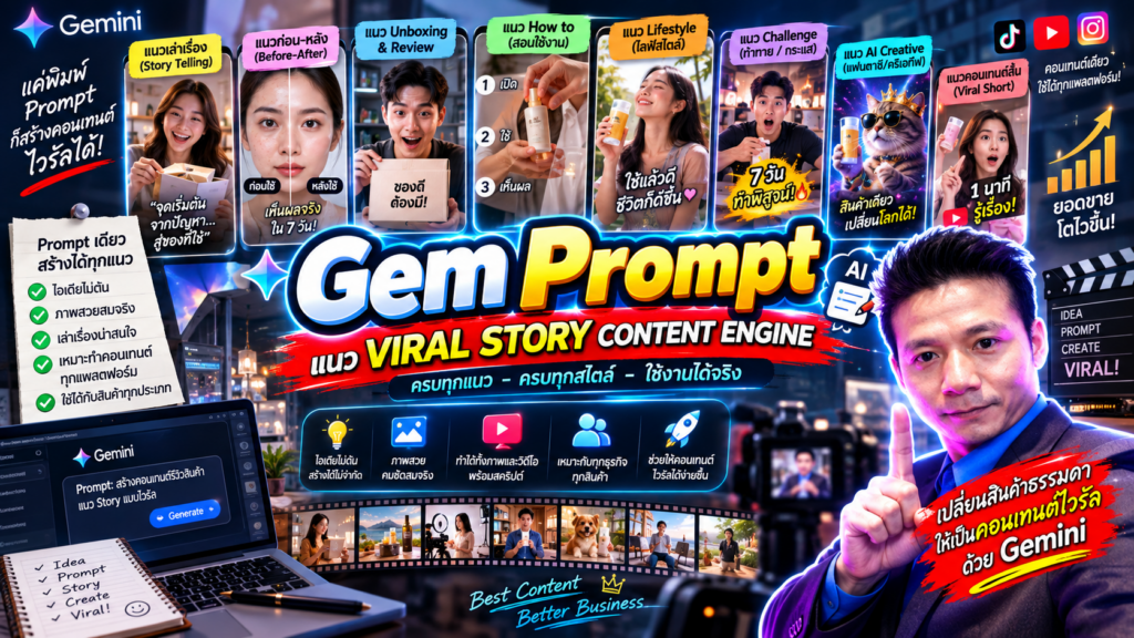 Gem Prompt แนว VIRAL STORY CONTENT ENGINE